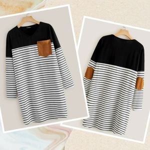 🆕️ Black and White Stripes Tee Dress